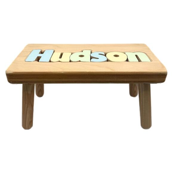 Other - Cubby Hole Toys Wood “Hudson” Children’s Name Puzzle Stool